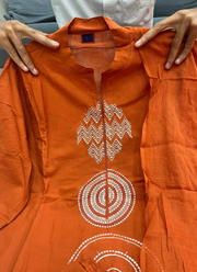 Pure Mul Cotton Punjabi Suit Set with Dupatta & Pearl Moti Mala (Sizes M–3XL) 11