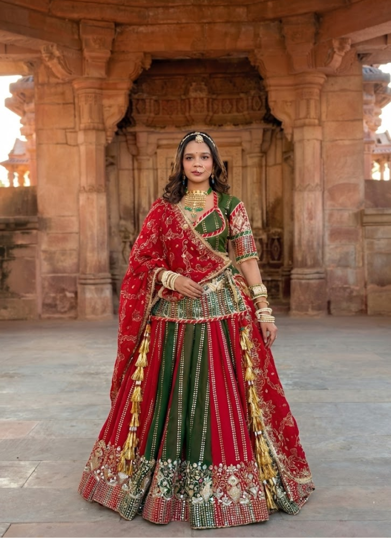 Fox Georgette Bridal Lehenga Choli with Heavy Embroidery + Dupatta