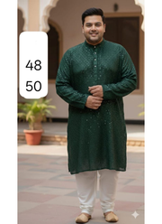 Plus Size Men's Lucknowi Kurta Pyjama Set | Indian Men's Ethnic Fashion Australia 2