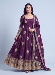 Diwali Peacock Anarkali Gown – Fendy Silk with Sequin Embroidery Dupatta & Pant 12