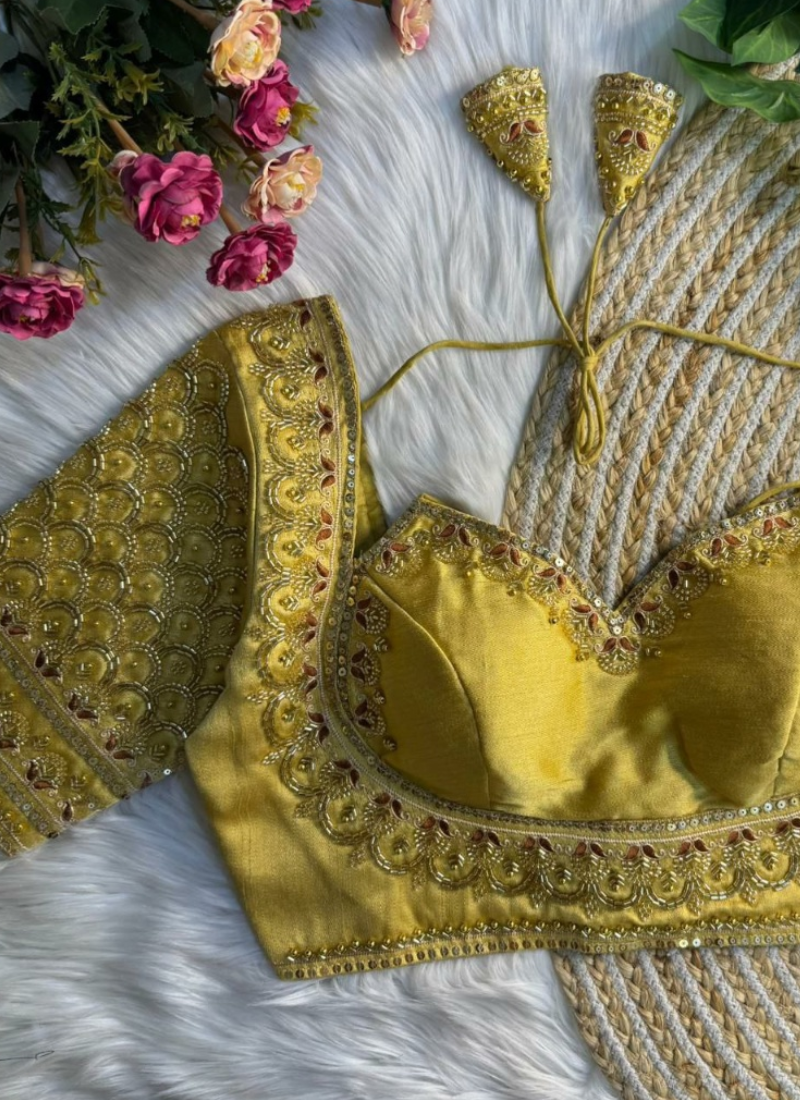 Italian Silk Women’s Blouse with Sequins & Handwork Partywear Design