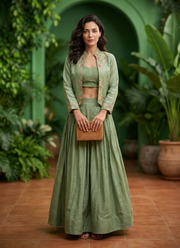 Designer Indo‑Western Jacket Lehenga Set 3