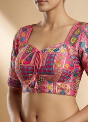 Pure Crepe Blouse with Elbow Sleeves & Back Dori 16