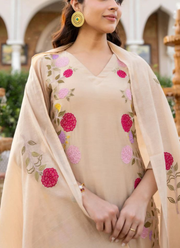 Premium Chanderi Punjabi Suit with Heavy Embroidered Dupatta 3