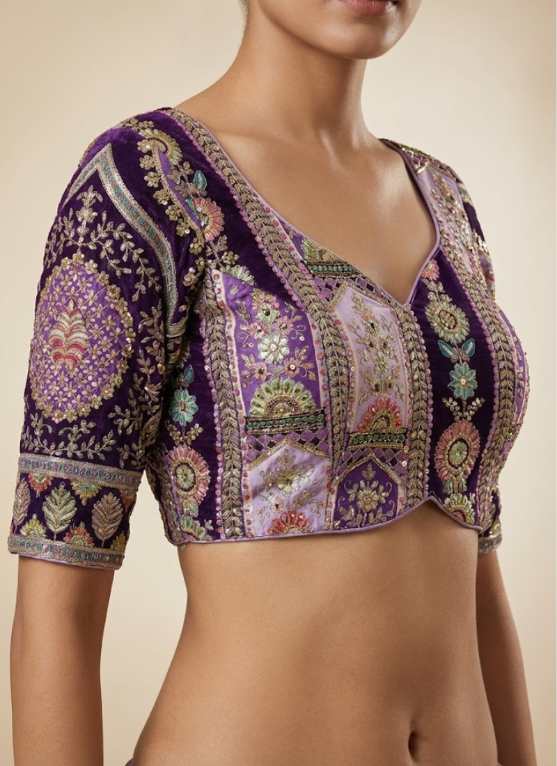 Partywear Women’s Blouse with Premium Padding & Back‑Open Design