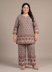 Diwali Plus Size Cotton Co-ord Set – Block Print Short Kurta & Palazzo (Size 48 to 54) 15