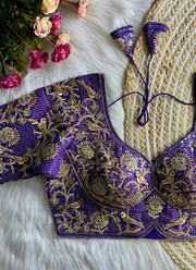 Roman Silk Women’s Blouse with Jari, Sequins & Codding Thread Work 8