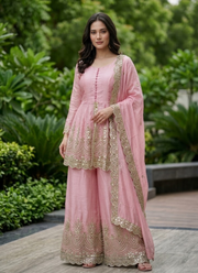 Fandy Silk Kurta Palazzo Set with Mirror Work, Indian Clothing Online Australia 6