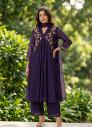 Mul Chanderi Kurta Pant Dupatta Set 15