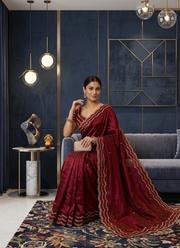 Pure Fandy Satin Silk Saree | Elegant Indian Saree Online Shop Australia 3