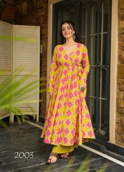 Heavy Rayon Anarkali Gown with Digital Print & 3.5m Flair 10