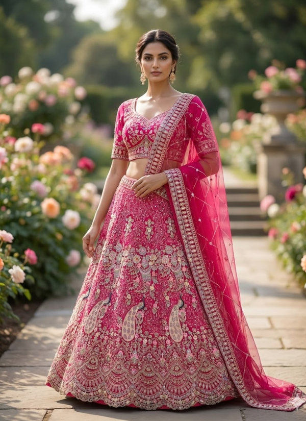 Pink outfit – dupatta and set view