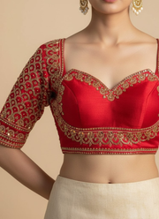 Italian Silk Women’s Blouse with Sequins & Handwork Partywear Design 5