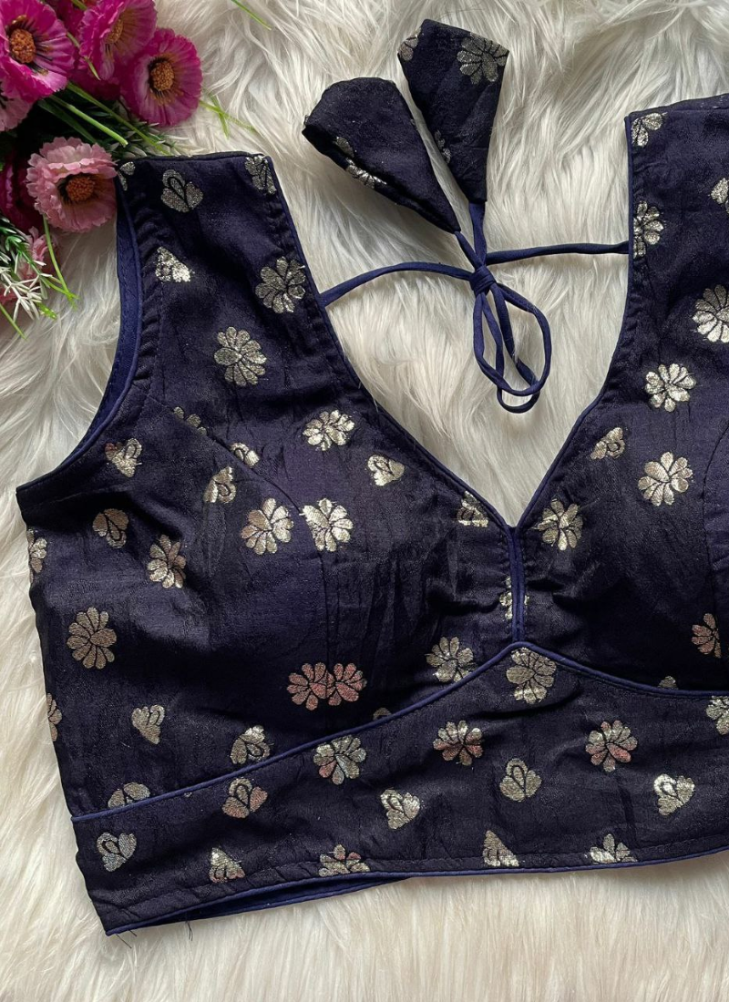 Cosmos Viscose Jequard Silk Women’s Blouse with Heavy Partywear Design