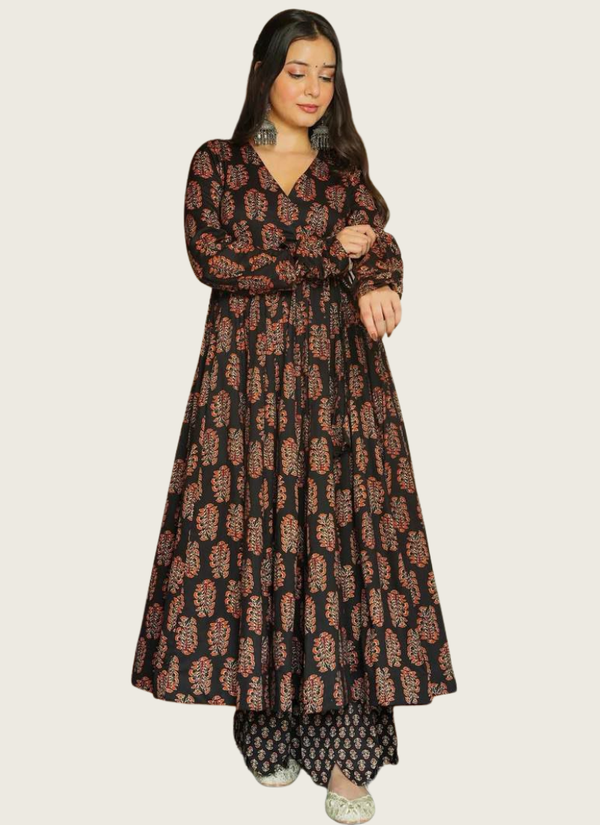 Heavy Rayon Anarkali Dress with Digital Print & Wide Flair Australia