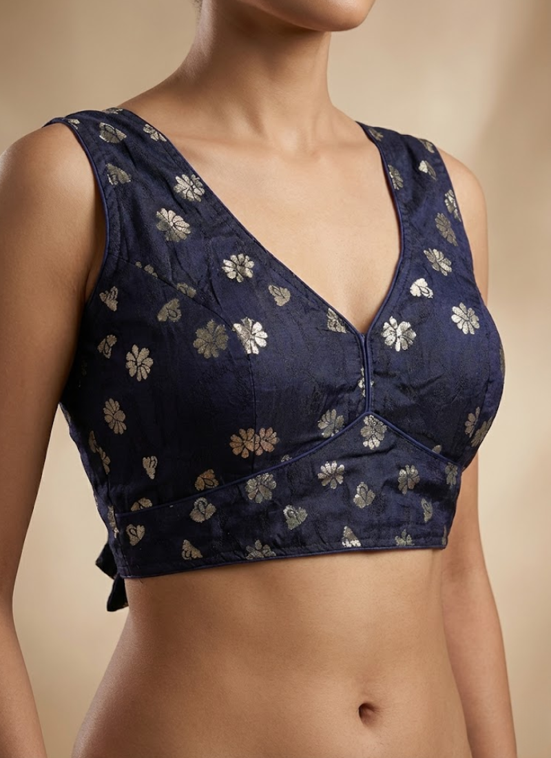 Cosmos Viscose Jequard Silk Women’s Blouse with Heavy Partywear Design