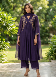 Mul Chanderi Kurta Pant Dupatta Set 16