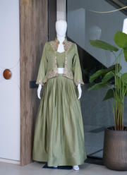 Designer Indo-Western Jacket Lehenga Set | Indian Fusion Fashion Online Australia 11