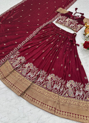 Pure Vichitra Embroidered Lehenga Choli Ensemble 16