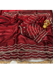 Pure Fandy Satin Silk Saree | Elegant Indian Saree Online Shop Australia 2
