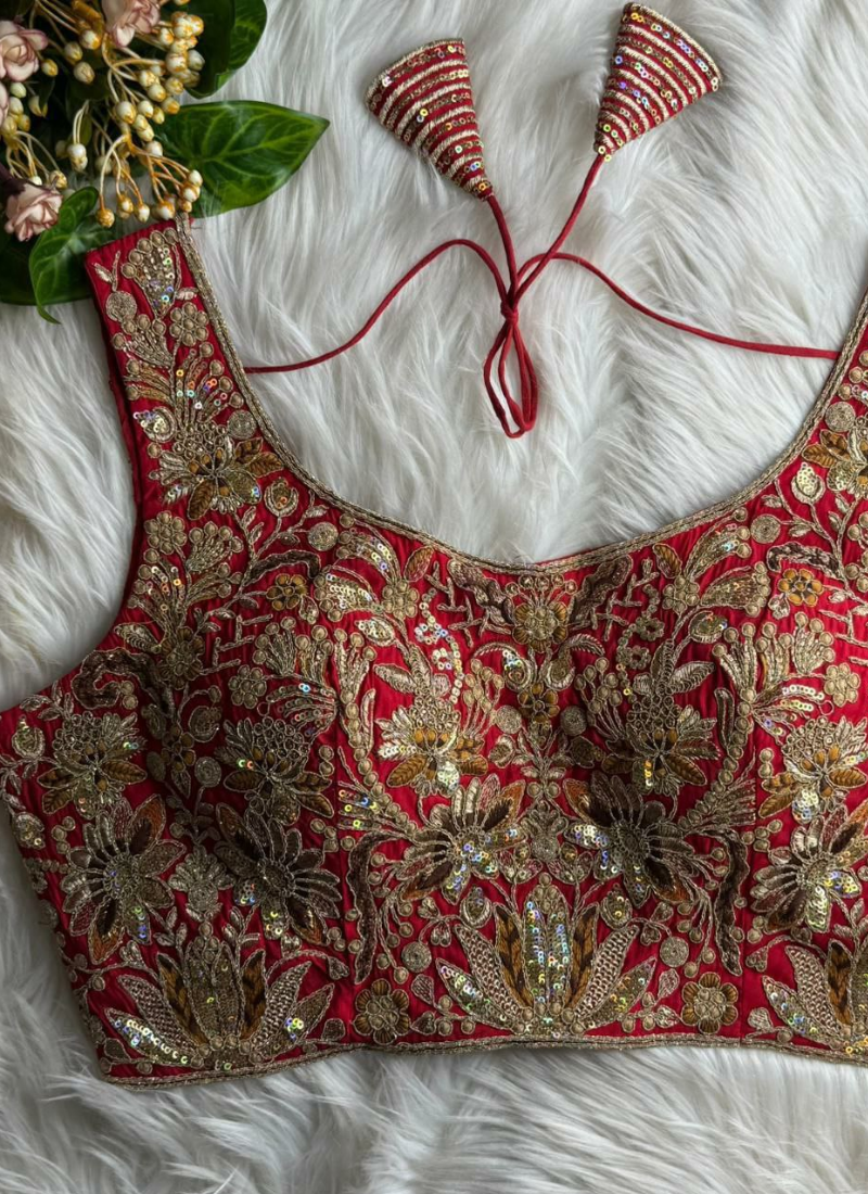 Heavy Velvet Partywear Blouse with Front Open Style