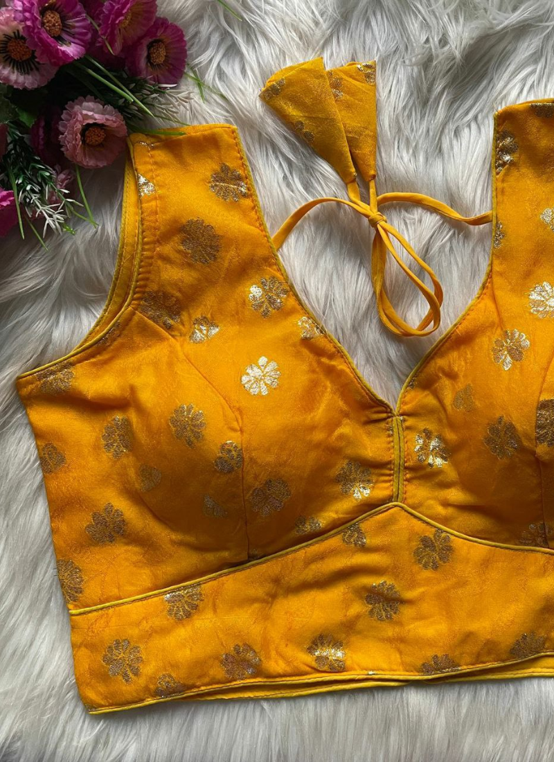 Cosmos Viscose Jequard Silk Women’s Blouse with Heavy Partywear Design