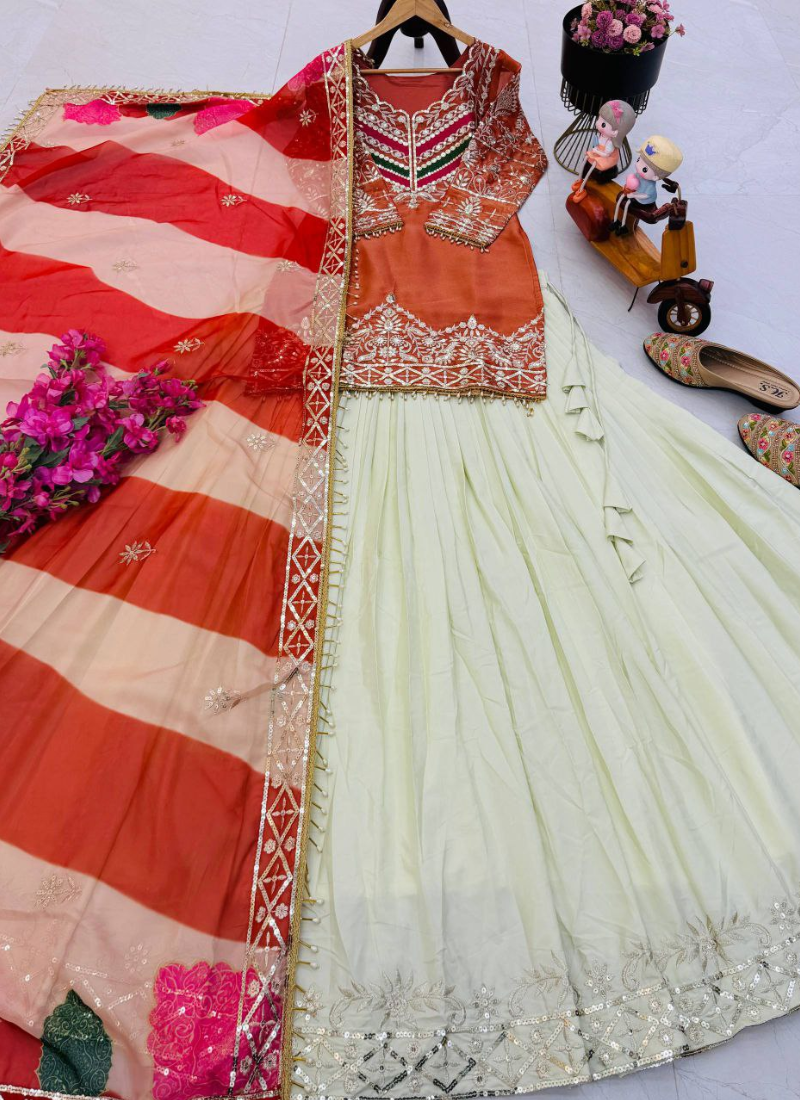 Red Crunchy Silk Sharara Suit with Heavy Sequins Embroidery + Dupatta