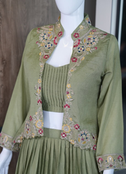 Designer Indo‑Western Jacket Lehenga Set 16