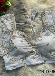 Royal Jodha Bridal Blouse in Vichitra Silk with Jari & Sequins Work 15