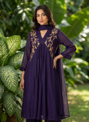 Mul Chanderi Kurta Pant Dupatta Set 17