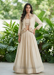 Designer Indo-Western Jacket Lehenga Set | Indian Fusion Fashion Online Australia 4