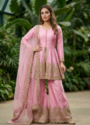 Fandy Silk Kurta Palazzo Set with Mirror Work, Indian Clothing Online Australia 17