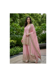 Fandy Silk Kurta Palazzo Set with Mirror Work, Indian Clothing Online Australia 18