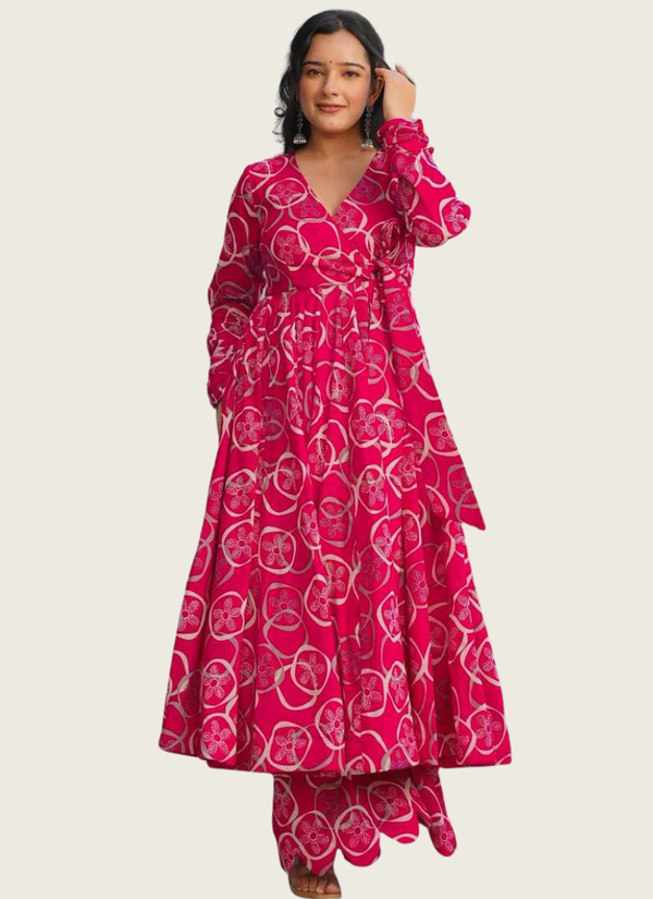 Heavy Rayon Anarkali Suit with Digital Print & Wide Flair (Sizes XS–6XL) Australia