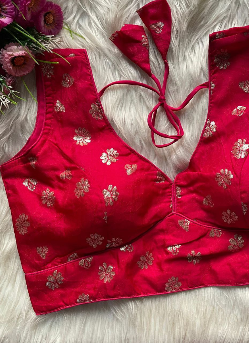 Cosmos Viscose Jequard Silk Women’s Blouse with Heavy Partywear Design