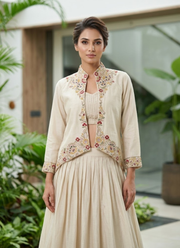 Designer Indo-Western Jacket Lehenga Set | Indian Fusion Fashion Online Australia 13
