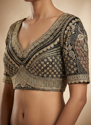 Roman Silk Women’s Blouse with Heavy Embroidery & Back‑Open Design 8