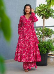 Heavy Rayon Anarkali Suit with Digital Print & Wide Flair (Sizes XS–6XL) 3