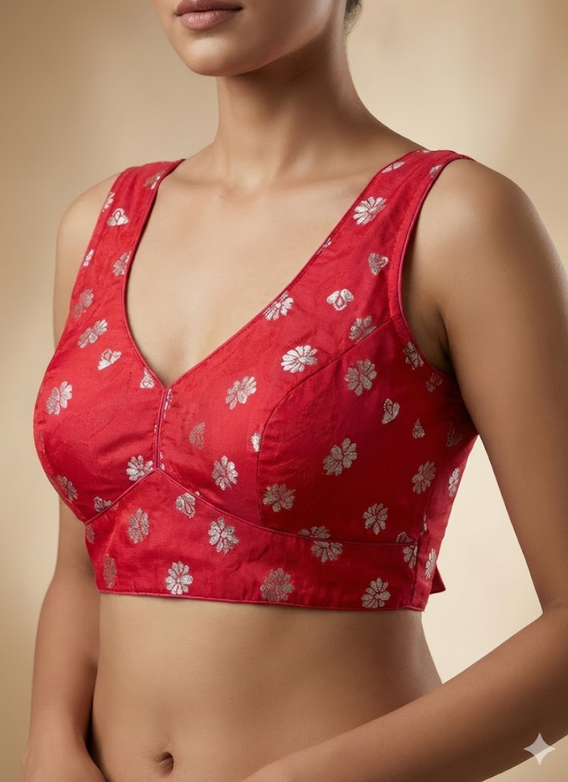 Cosmos Viscose Jequard Silk Women’s Blouse with Heavy Partywear Design