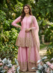 Fandy Silk Kurta Palazzo Set with Mirror Work, Indian Clothing Online Australia 19