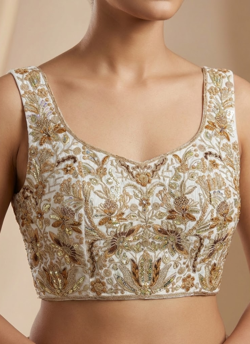 Heavy Velvet Partywear Blouse with Front Open Style