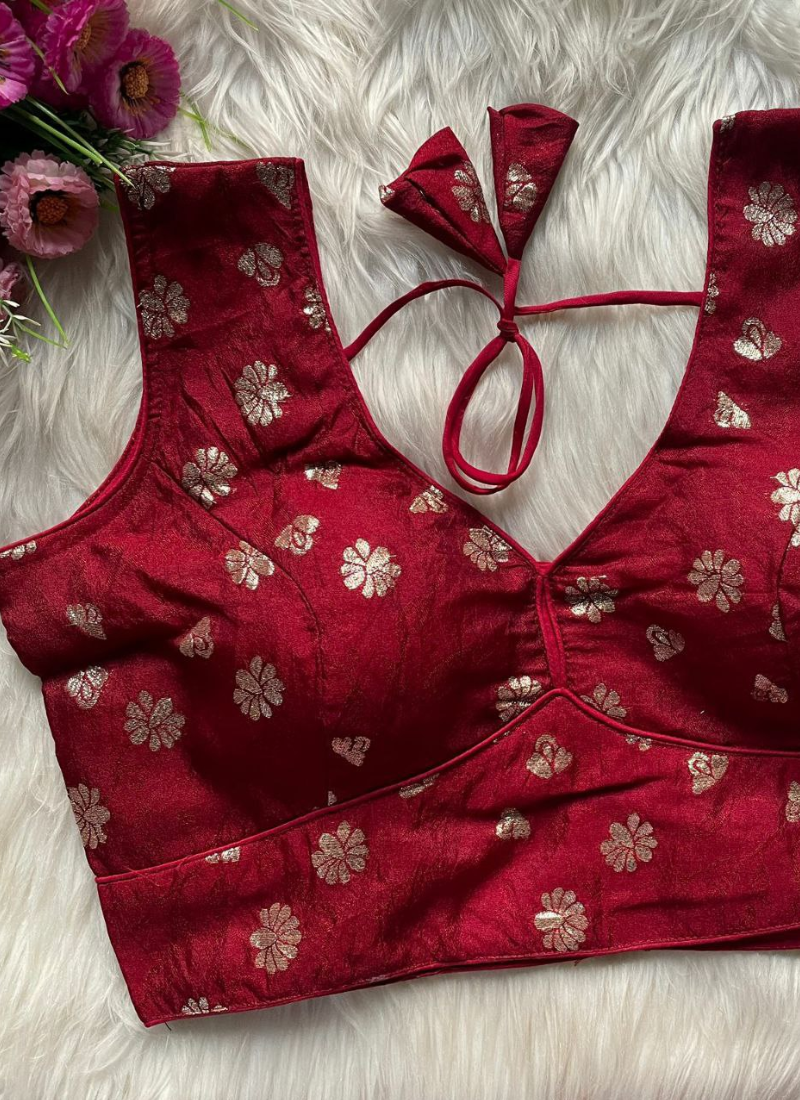 Cosmos Viscose Jequard Silk Women’s Blouse with Heavy Partywear Design