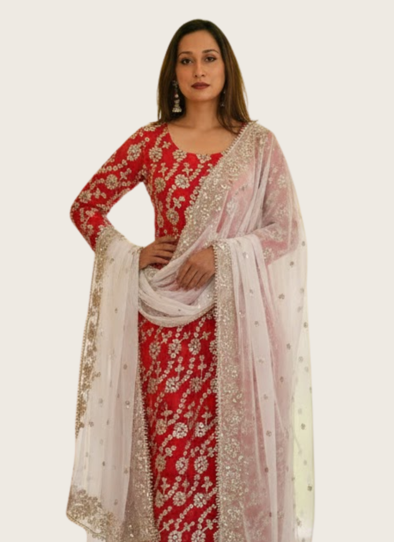 Pakistani Chiffon Gota Patti Suit – Elegant Ethnic Wear for Women