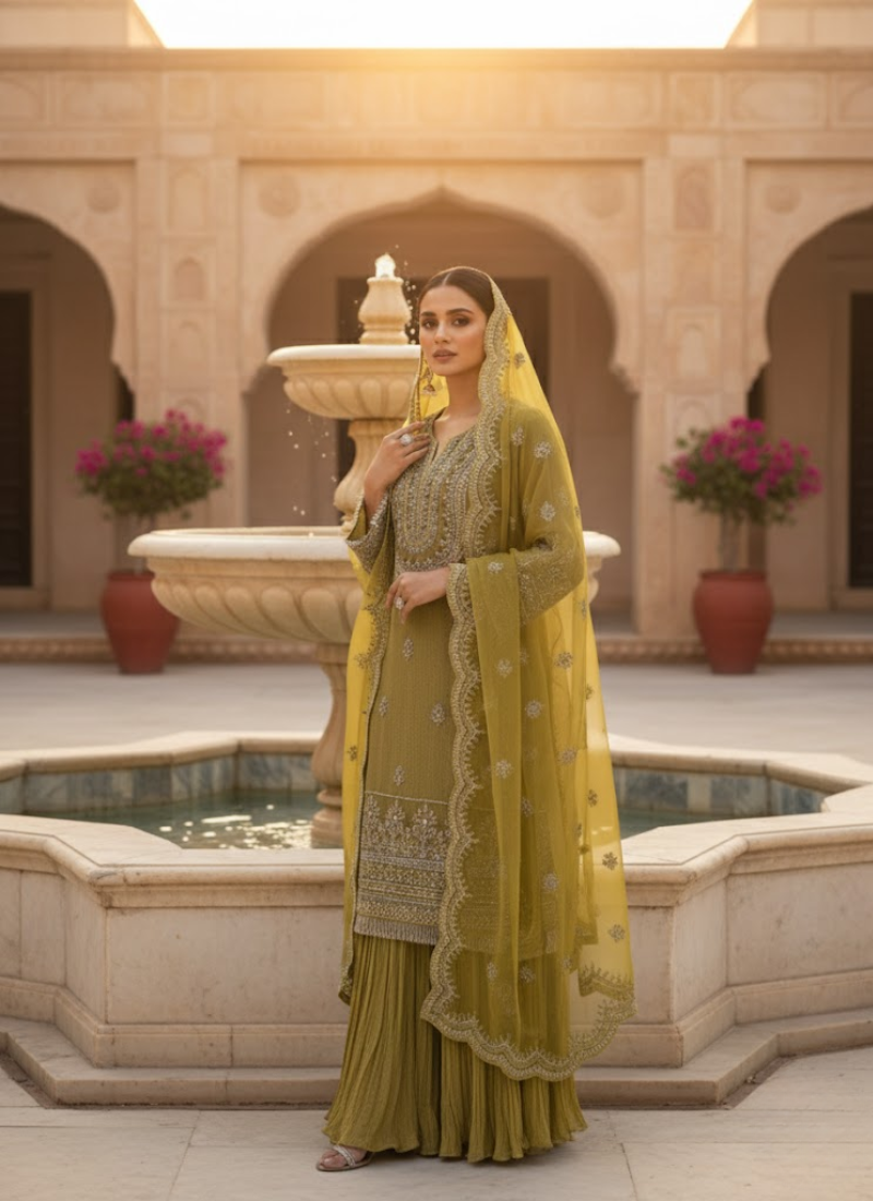 Pakistani Salwar Suit – Vibrant Yellow Elegance