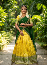 South-Style Kanjivaram Silk Lehenga, Luxury Indian Wedding Lehenga Online Australia 1