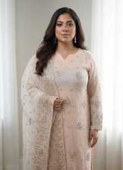 Peach Kota Salwar Kameez with Handmade Gota Patti Work 3