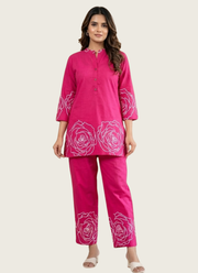 Pink Printed Salwar Kamiz Co-Ord Set 7