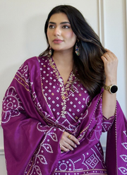 Viscose Punjabi Suit with Multi Sequence Embroidery & Chanderi Dupatta 2