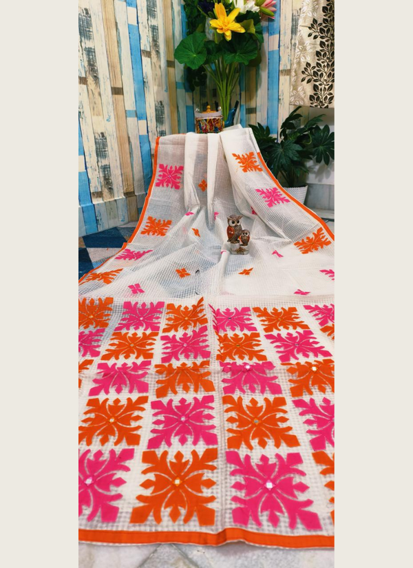 Kota Applique Saree – No Blouse Piece