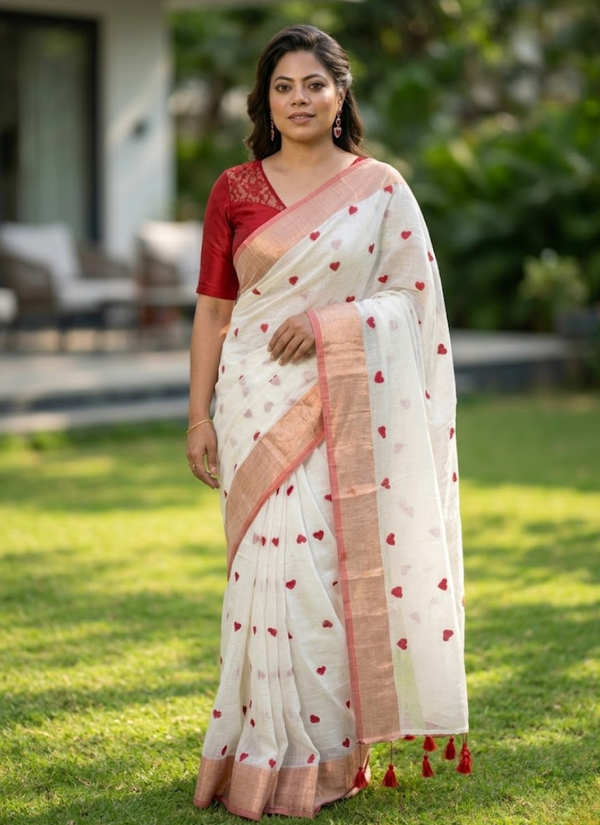 Love Buti Embroidery Mul Cotton Saree